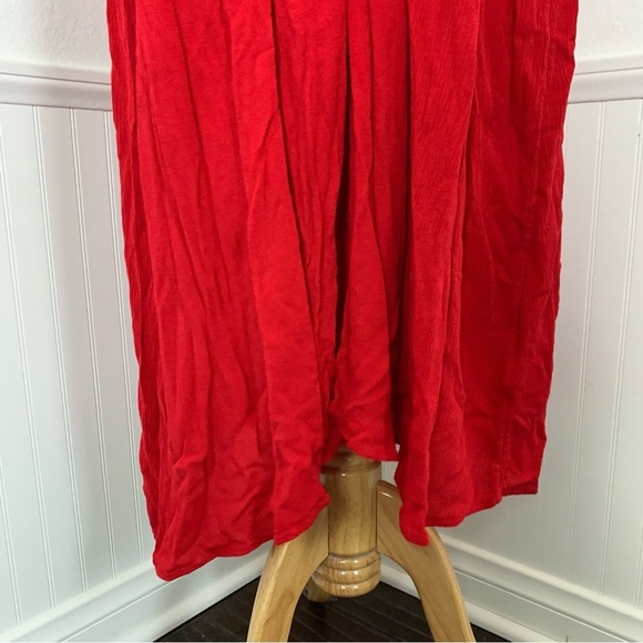 Treasure And Bond Red Coastal Travel Maxi Dress Rayon Beach Cruise Pockets 1X - Picture 8 of 17